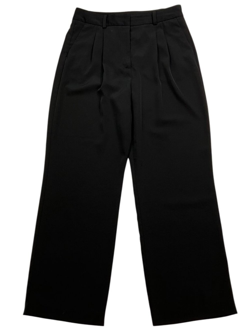 Jason Wu Pleated Front Wide Leg Trouser Pant L Black High Rise